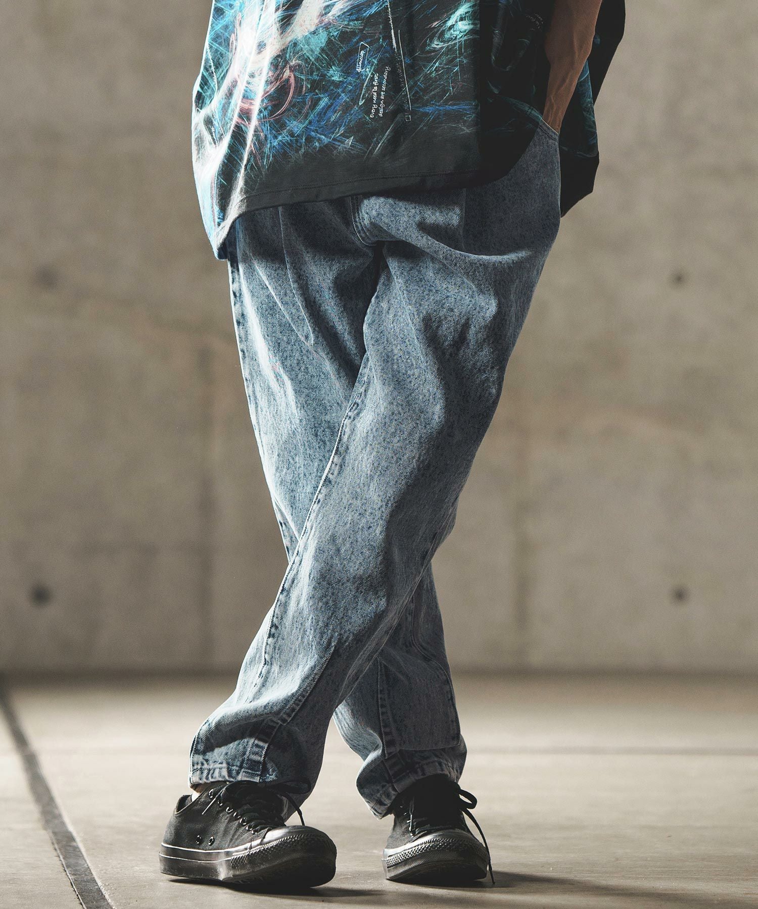 30%OFF【GLIMCLAP(グリムクラップ)】Chemical wash denim soft balloon