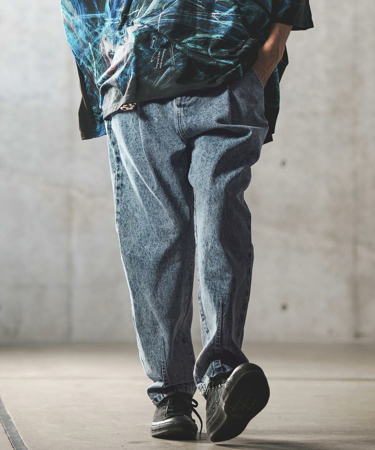 30%OFF【GLIMCLAP(グリムクラップ)】Chemical wash denim soft balloon