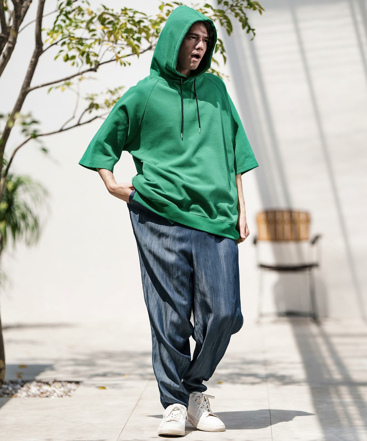 50%OFF【CAMBIO(カンビオ)】Ripple Short Sleeve Parka パーカー