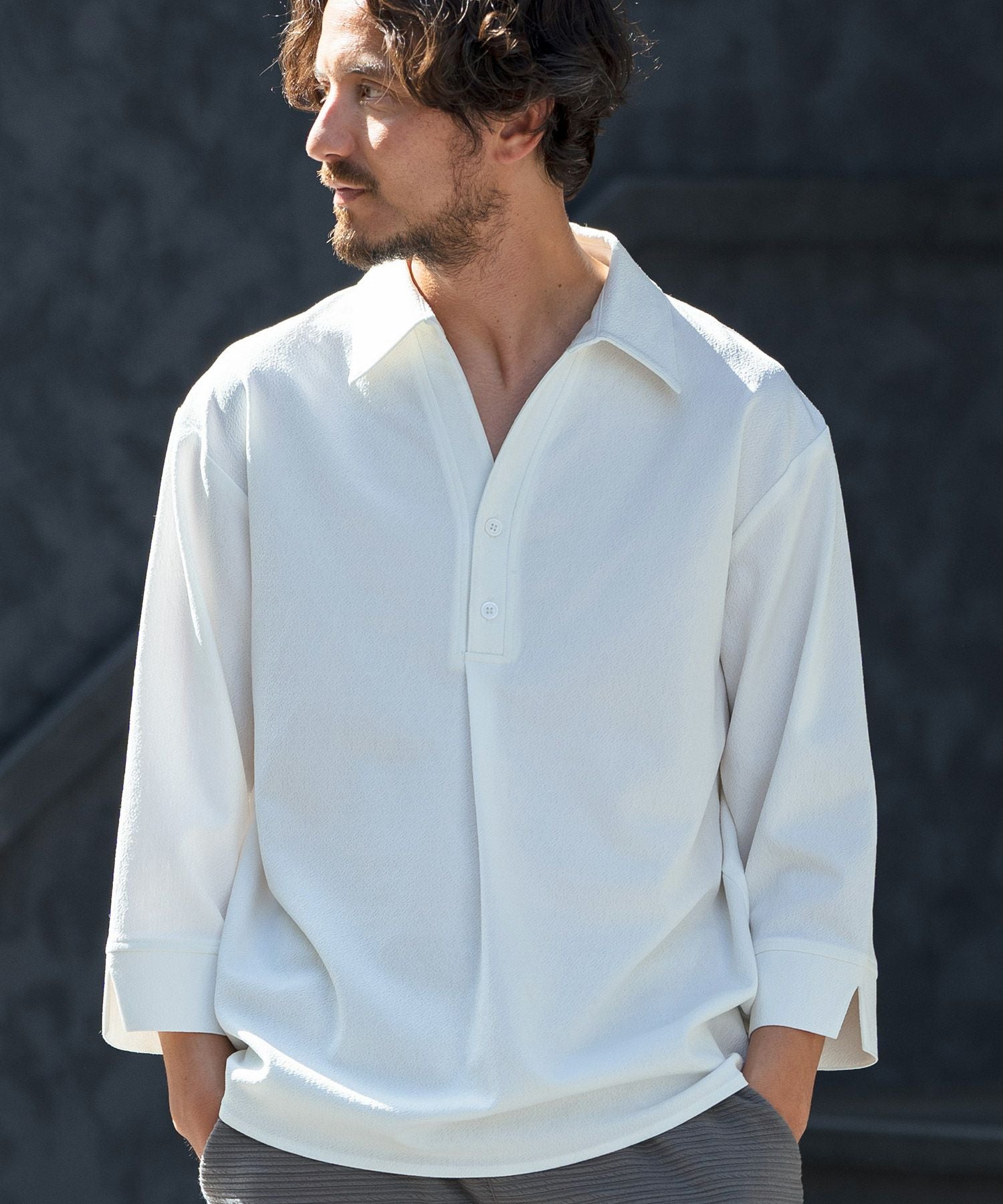 CAMBIO(カンビオ)】コットンリネンストライプバルーンパンツ(CMB-R0152