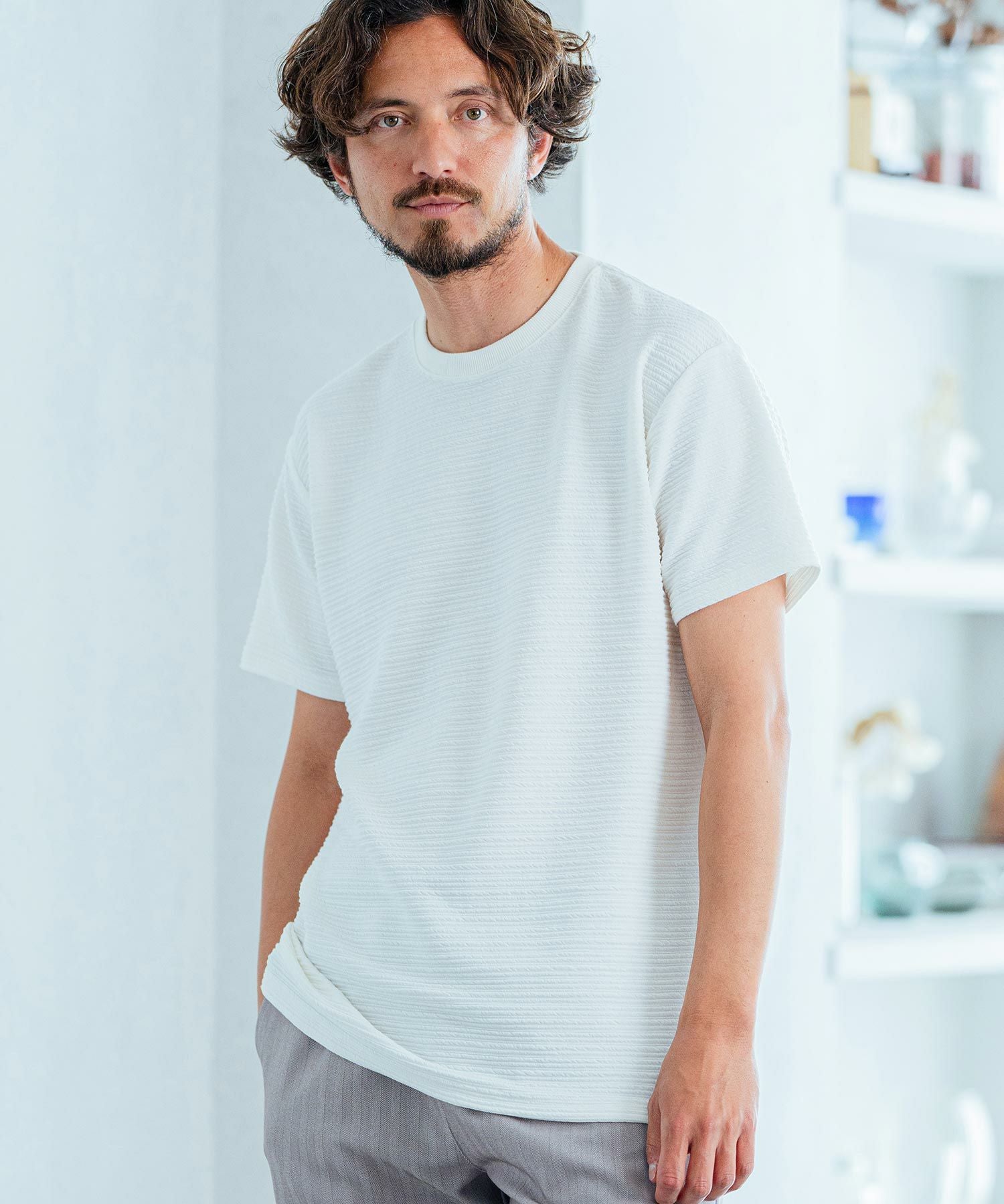 60%OFF【Magine(マージン)】Line code Jacquard T-shirt Tシャツ(MGN