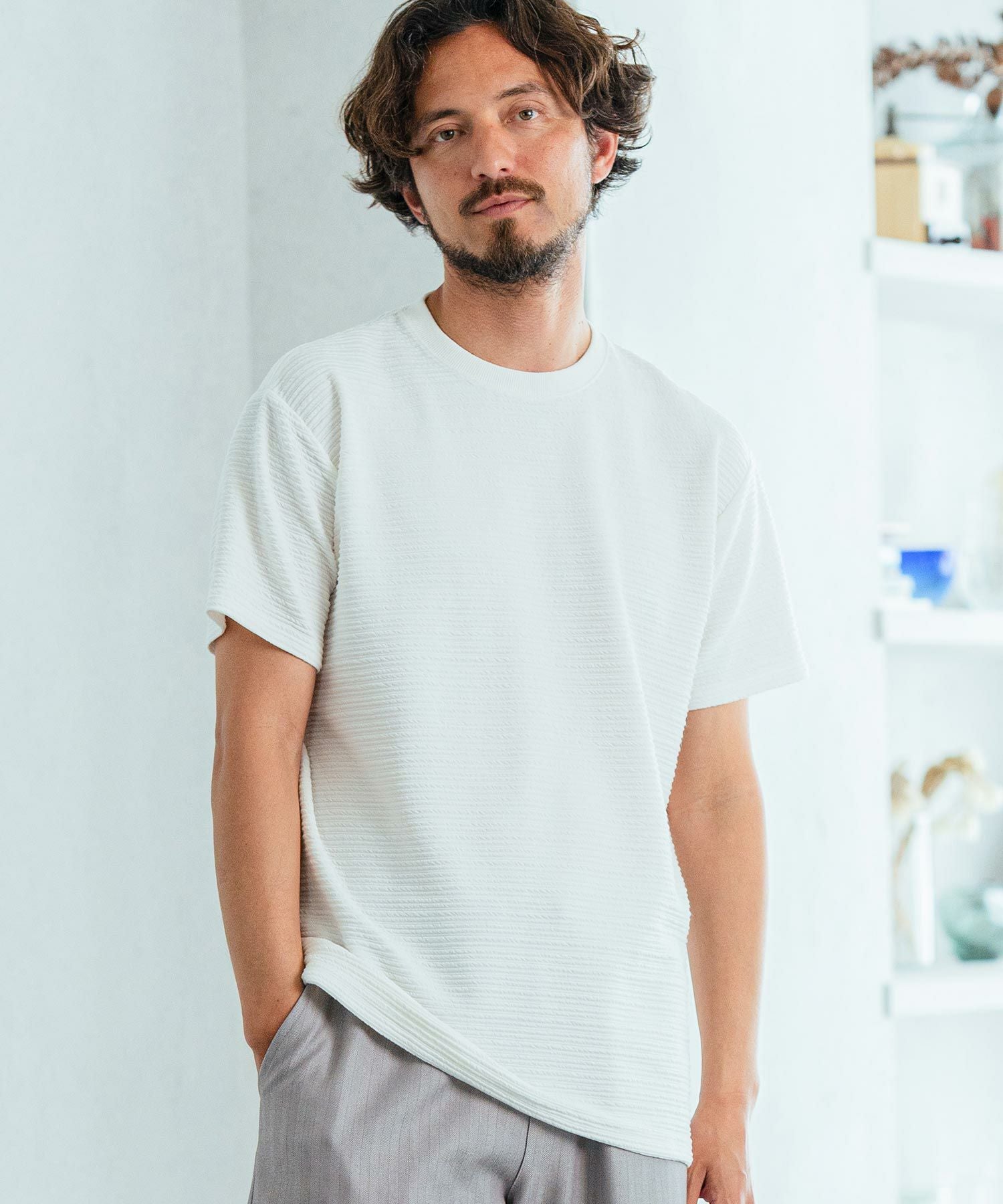 60%OFF【Magine(マージン)】Line code Jacquard T-shirt Tシャツ(MGN