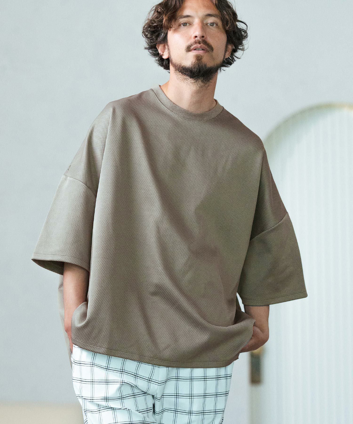 Magine(マージン)】Diagonal cutting oversized T-shirt Tシャツ(MGN