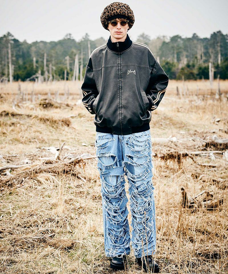 glamb グラム 変形アシンメトリーデザイン ラムレザージャケット ブラウン glamb（グラム） ジャケット glamb Synth Leather Track Jacket レザー