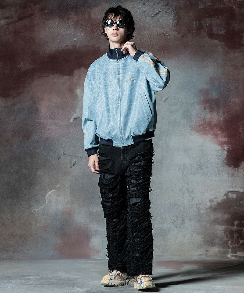 30%OFF【glamb(グラム)】Synth Leather Track Jacket シンセレザー