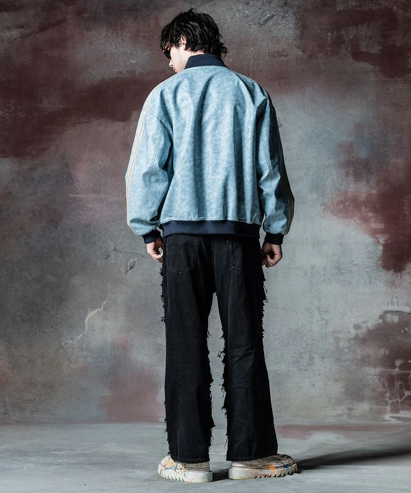 30%OFF【glamb(グラム)】Synth Leather Track Jacket シンセレザー