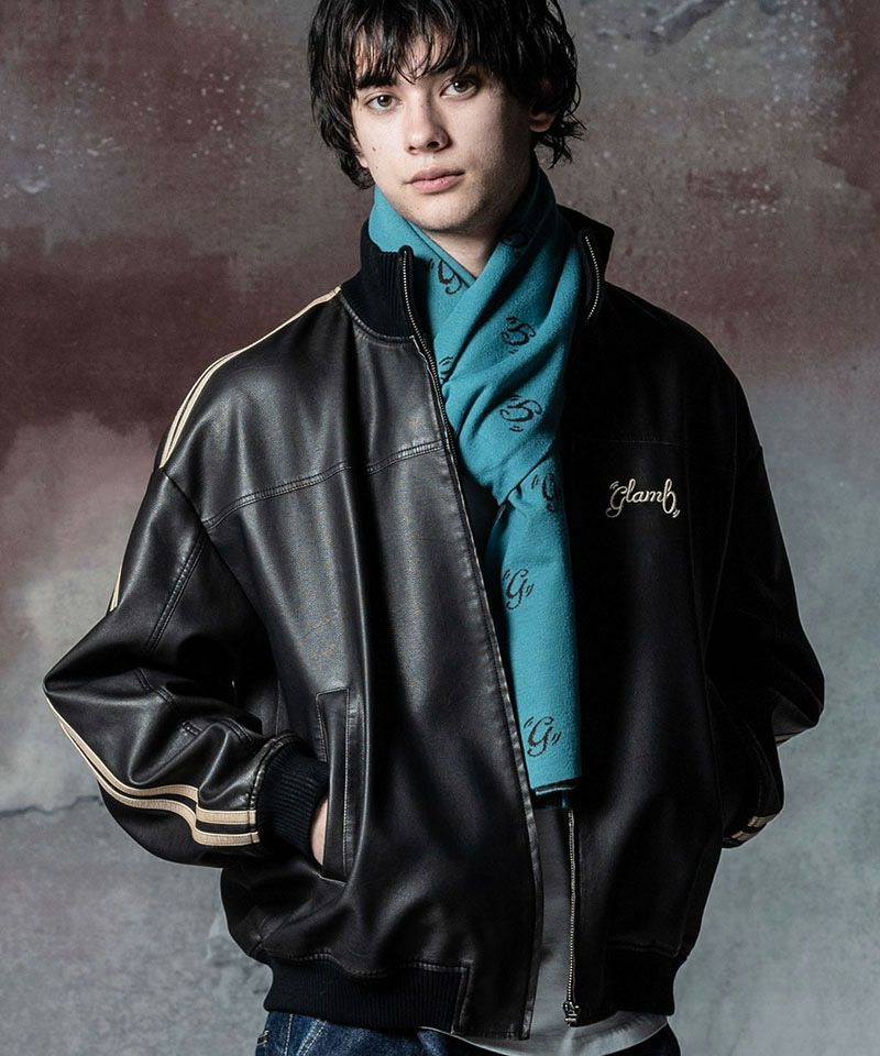 30%OFF【glamb(グラム)】Synth Leather Track Jacket シンセレザー