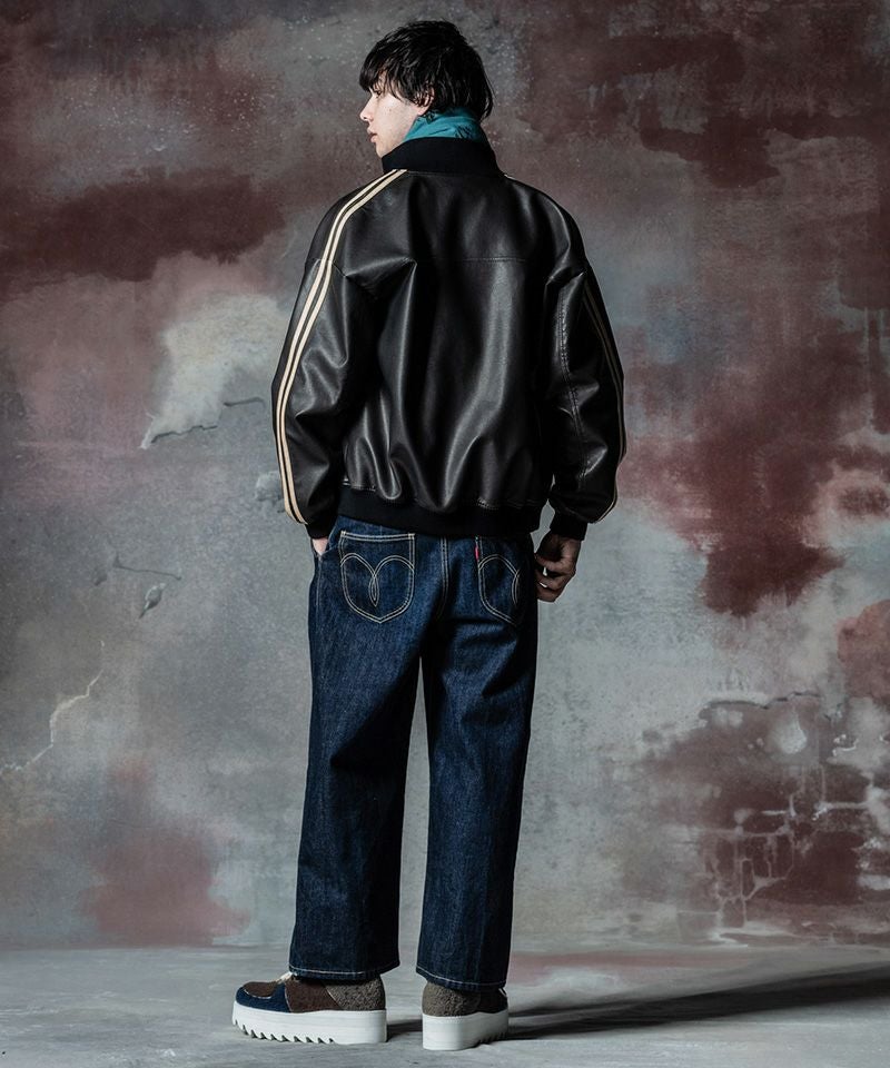 30%OFF【glamb(グラム)】Synth Leather Track Jacket シンセレザー