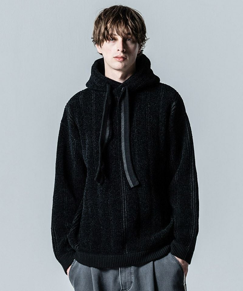 20%OFF【glamb(グラム)】Striped Knit Hoodie ストライプニット