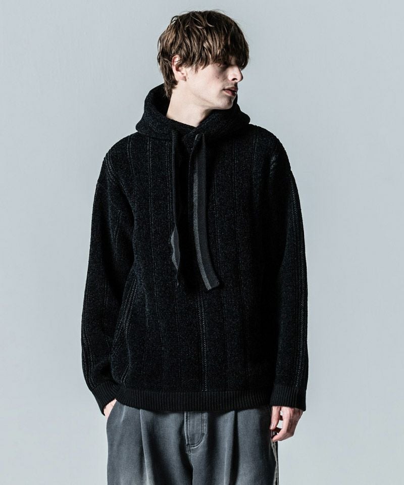 20%OFF【glamb(グラム)】Striped Knit Hoodie ストライプニット
