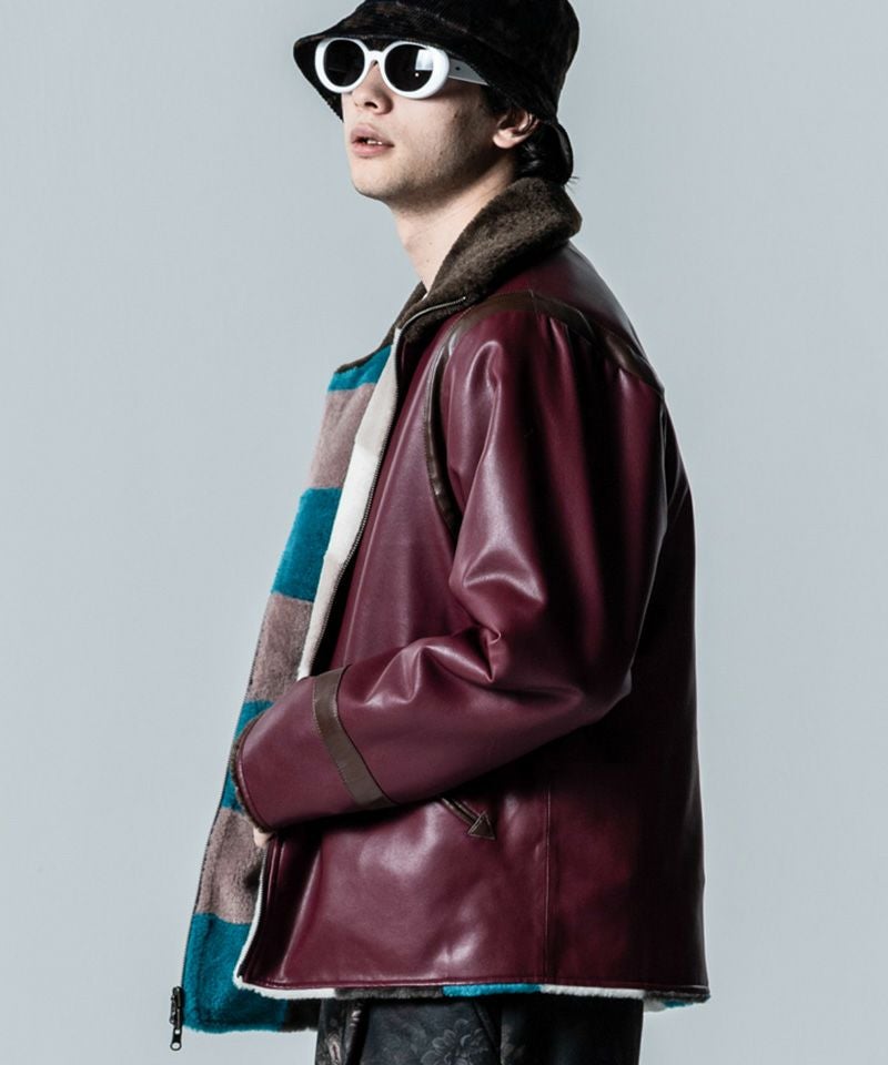 glamb(グラム)】Reversible Boa Jacket リバーシブルボアジャケット