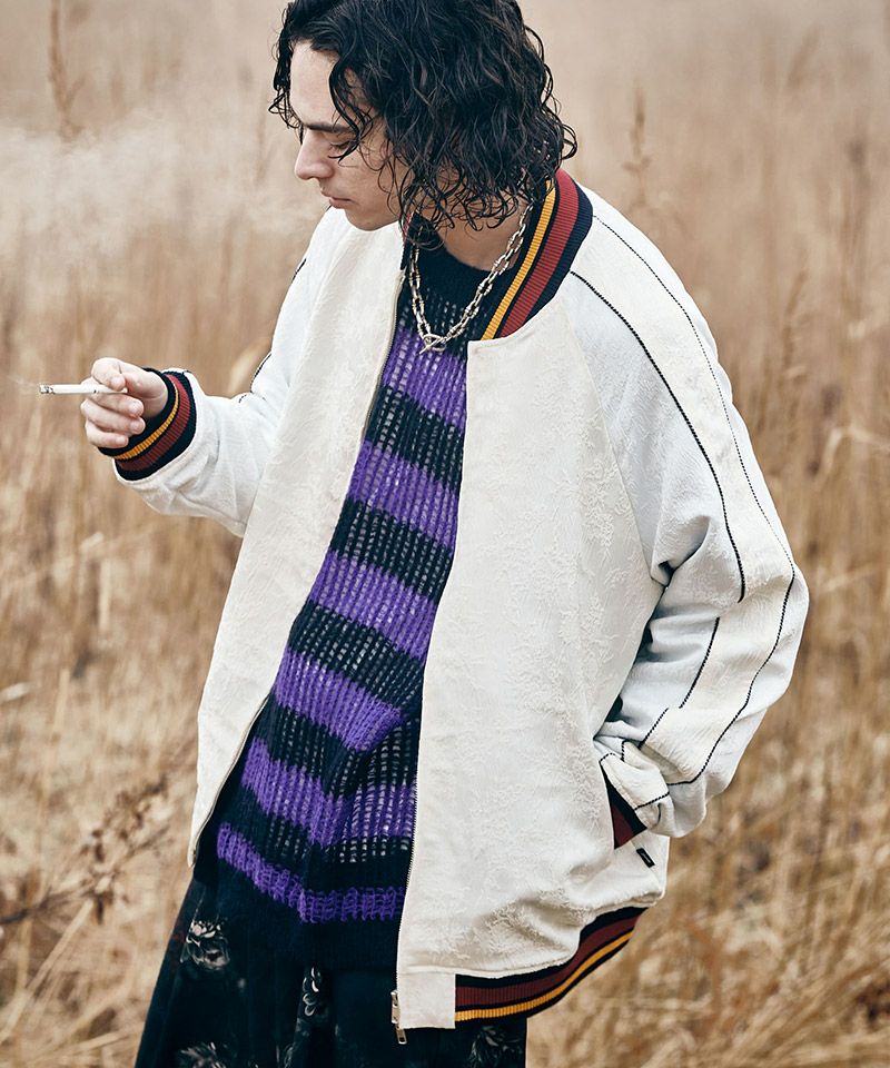 30%OFF【glamb(グラム)】Mesh Border Knit メッシュボーダーニット