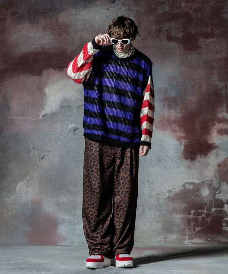 30%OFF【glamb(グラム)】Mesh Border Knit メッシュボーダーニット