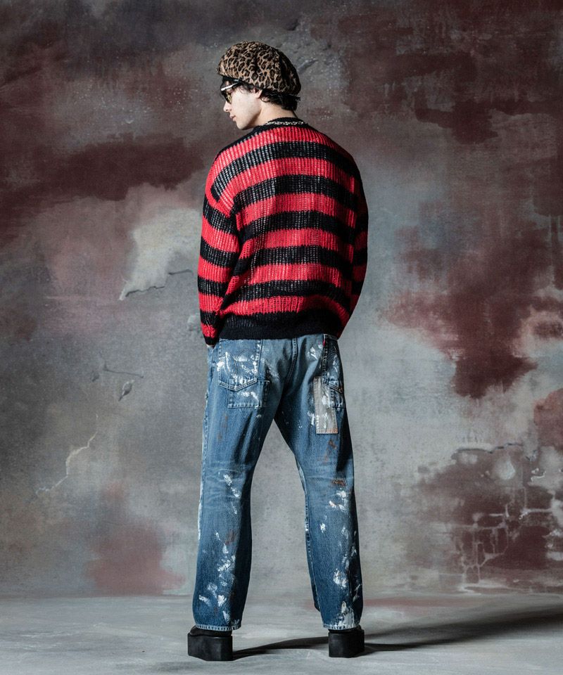 50%OFF【glamb(グラム)】Mesh Border Knit メッシュボーダーニット