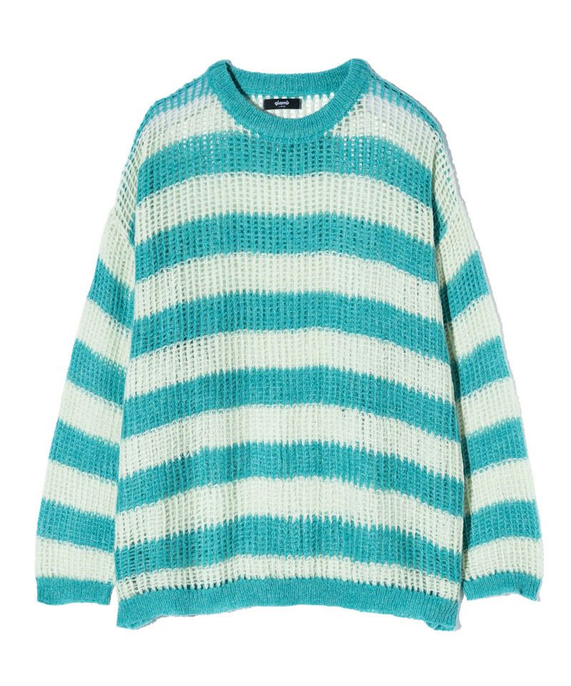 30%OFF【glamb(グラム)】Mesh Border Knit メッシュボーダーニット