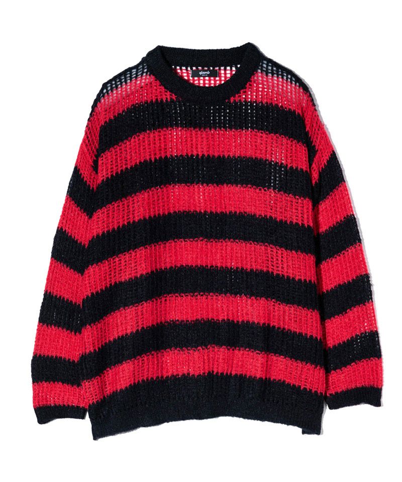 30%OFF【glamb(グラム)】Mesh Border Knit メッシュボーダーニット 