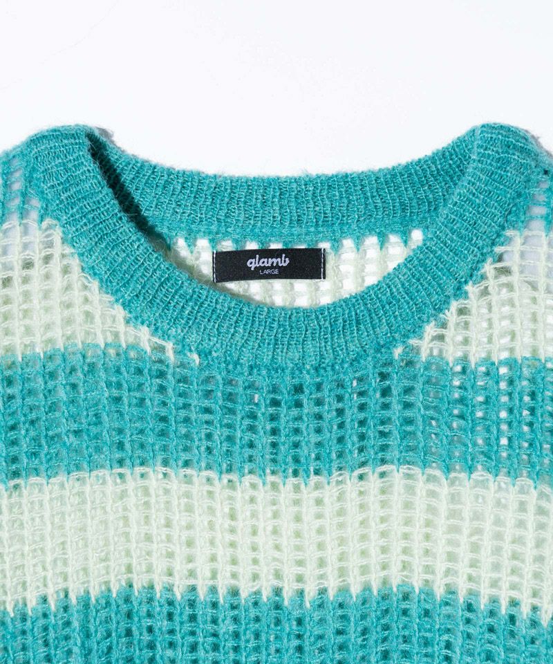 30%OFF【glamb(グラム)】Mesh Border Knit メッシュボーダーニット