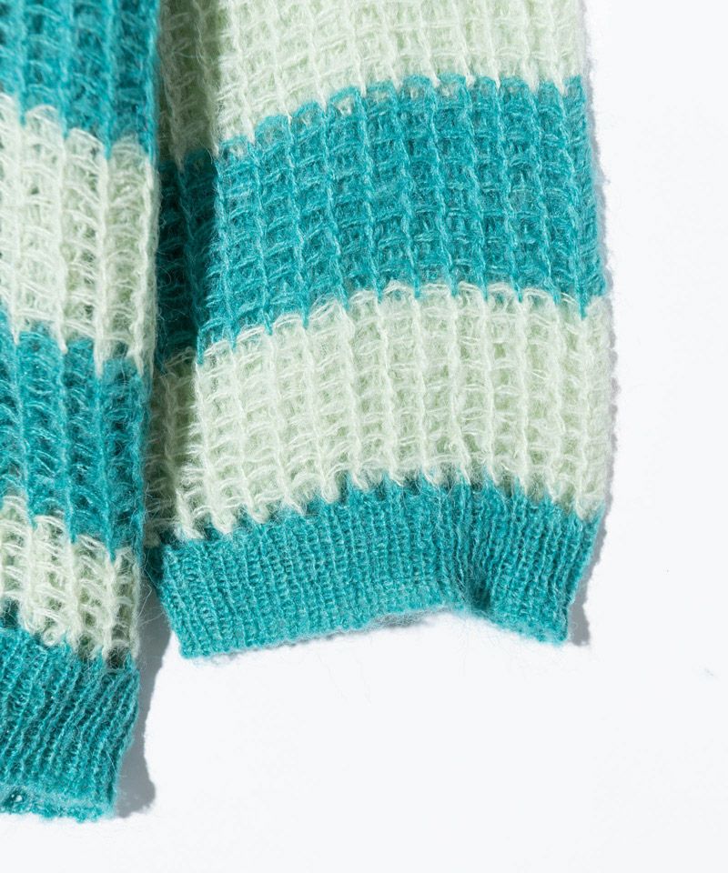 30%OFF【glamb(グラム)】Mesh Border Knit メッシュボーダーニット