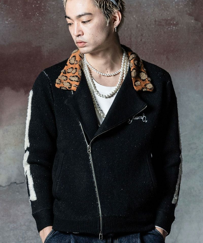 20%OFF【glamb(グラム)】Knit Riders Jacket ニットライダース