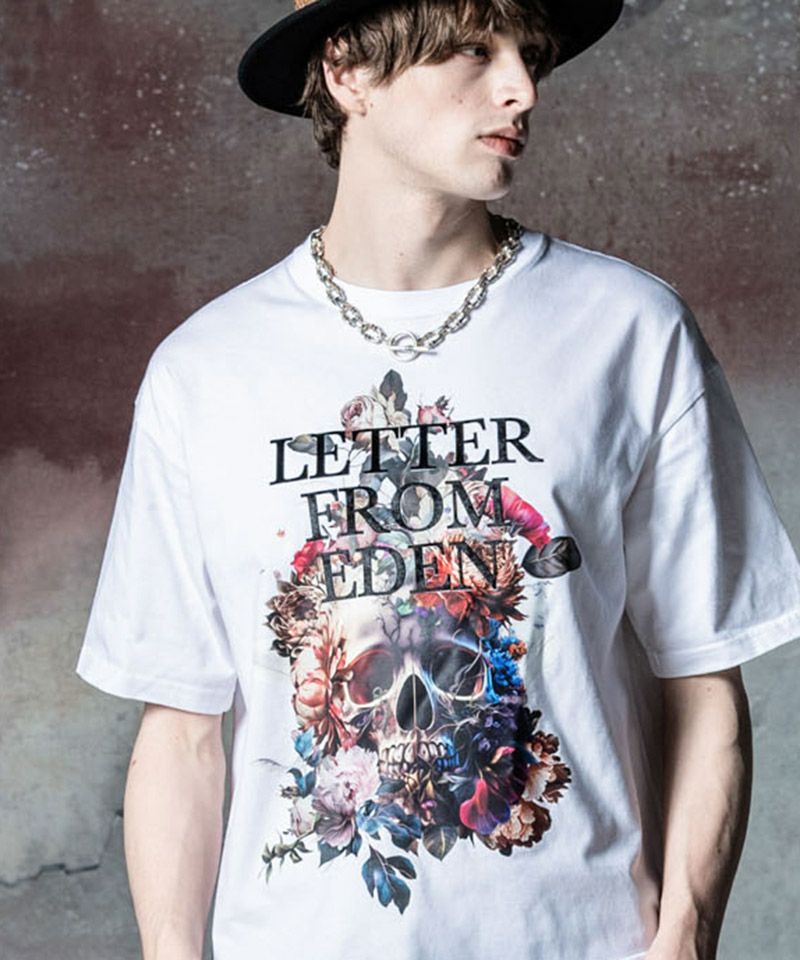 30%OFF【glamb(グラム)】Skull Flower T-Shirt スカルフラワーTシャツ