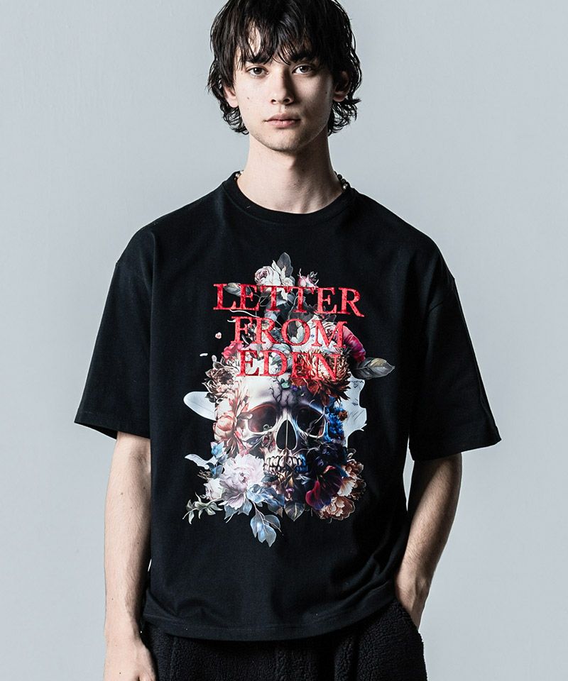 30%OFF【glamb(グラム)】Skull Flower T-Shirt スカルフラワーTシャツ
