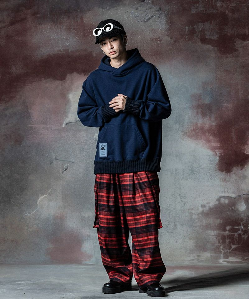 30%OFF【glamb(グラム)】Check Baggy Cargo Pants チェックバギーカー