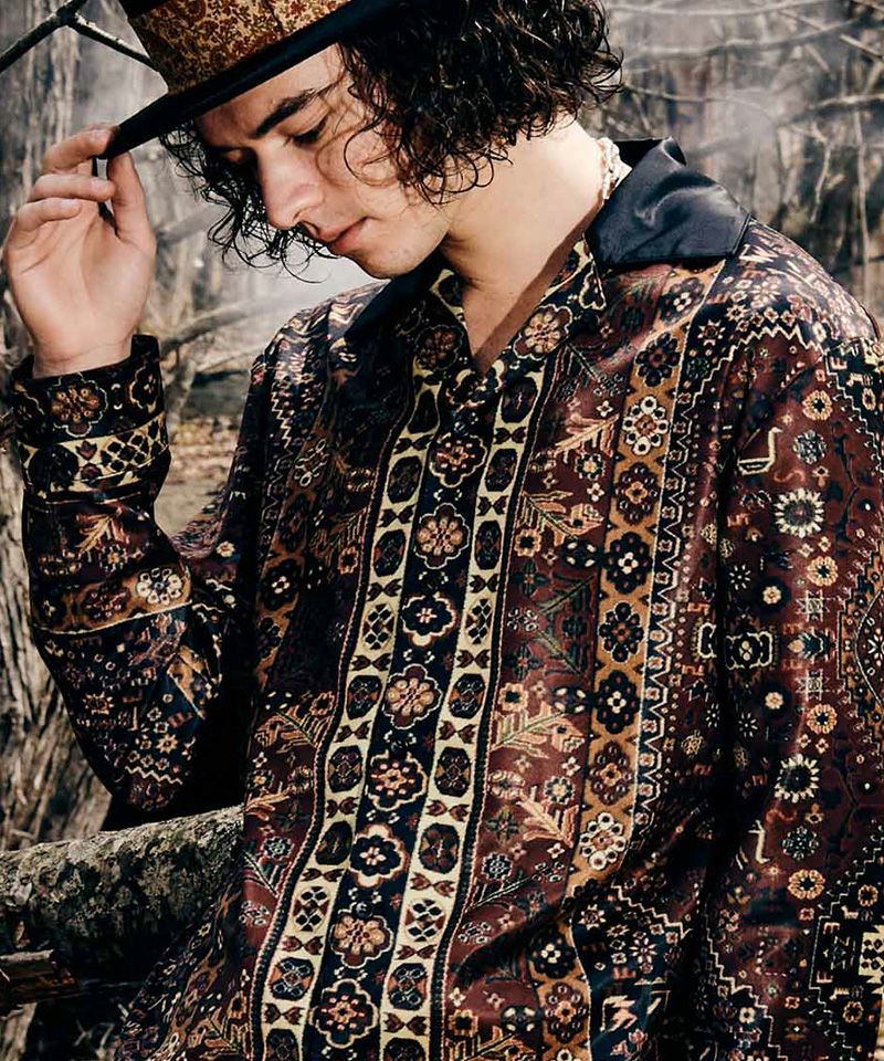 ☆Glam Lips☆ラウンドカットオーバーシルエットコットンシャツ☆ 30%OFF【glamb(グラム)】Open Collar Caravan Shirt オープンカラー
