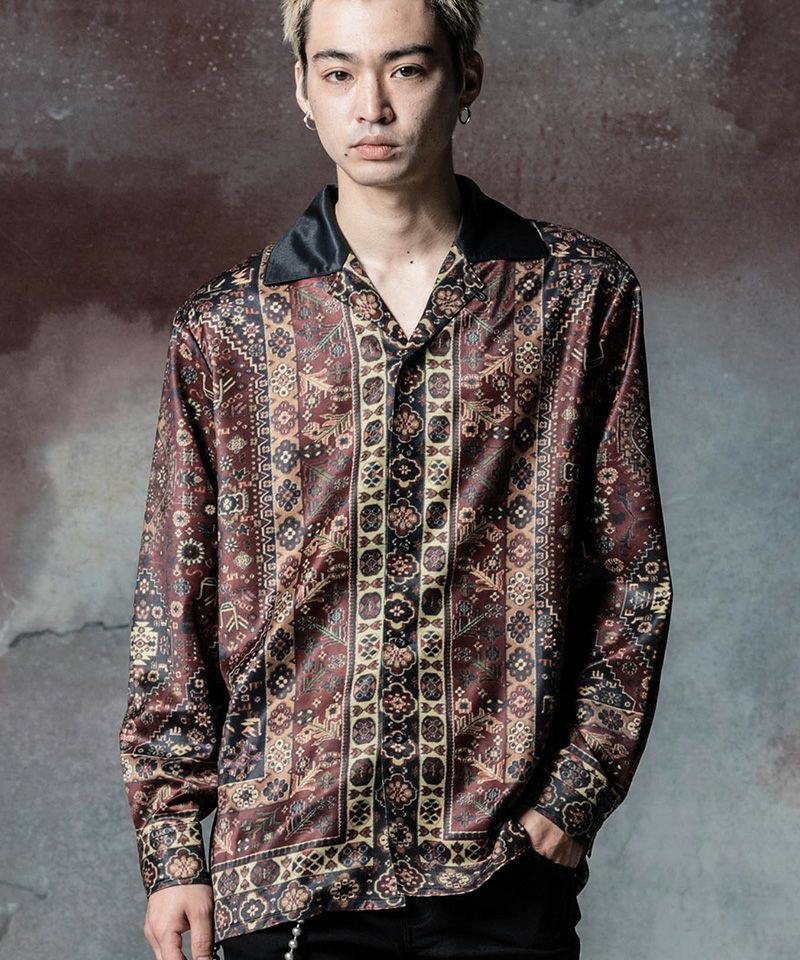 30%OFF【glamb(グラム)】Open Collar Caravan Shirt オープンカラー