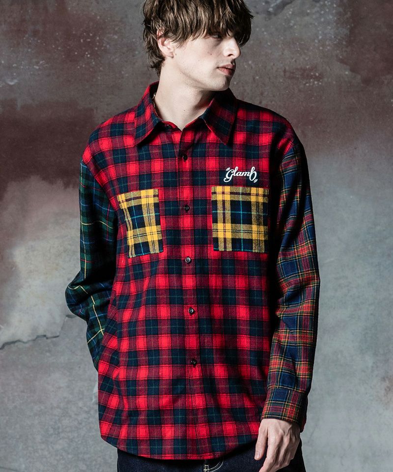 30%OFF【glamb(グラム)】Multi Check Shirt マルチチェックシャツ