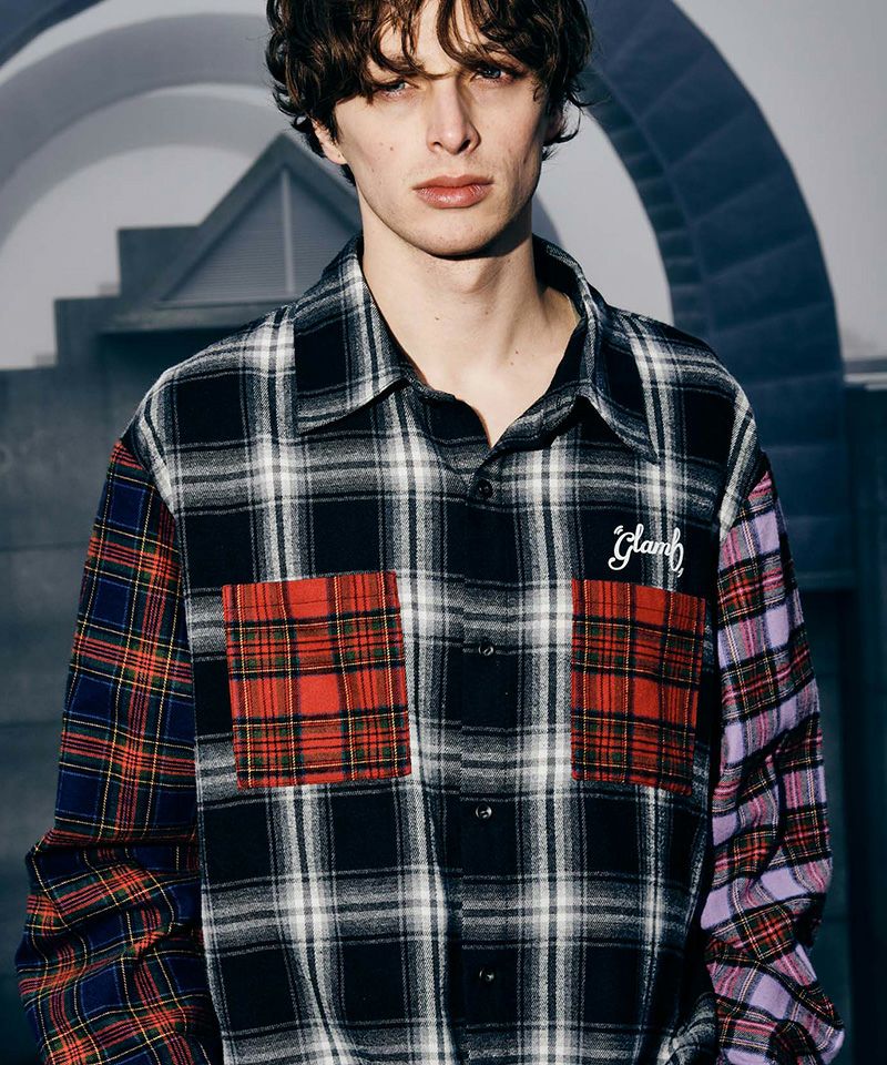 50%OFF【glamb(グラム)】Multi Check Shirt マルチチェックシャツ