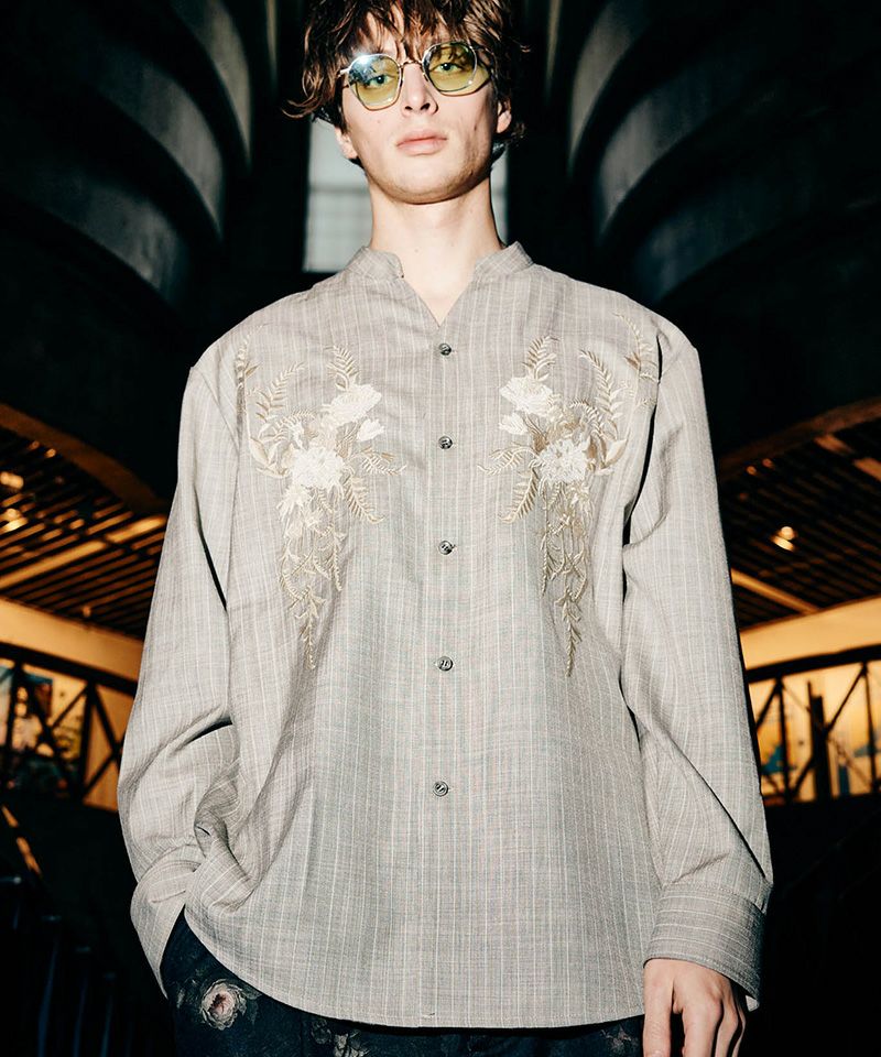 glamb(グラム)】Band Collar Eden Shirt バンドカラーエデンシャツ