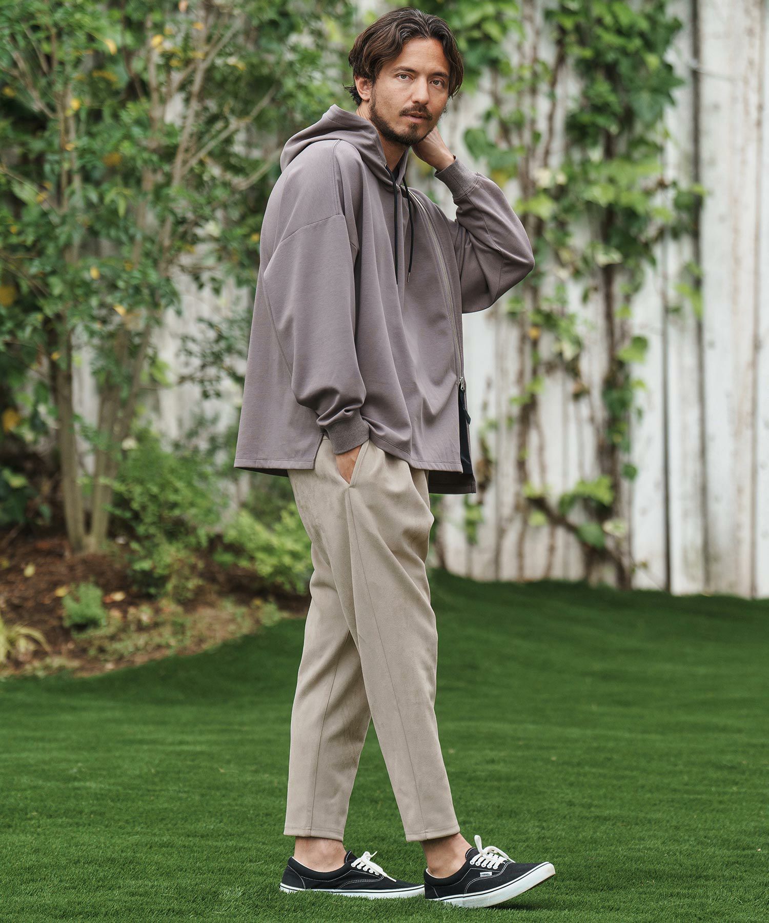 30%OFF【CAMBIO(カンビオ)】Suede Ponti Cut Pants サルエル