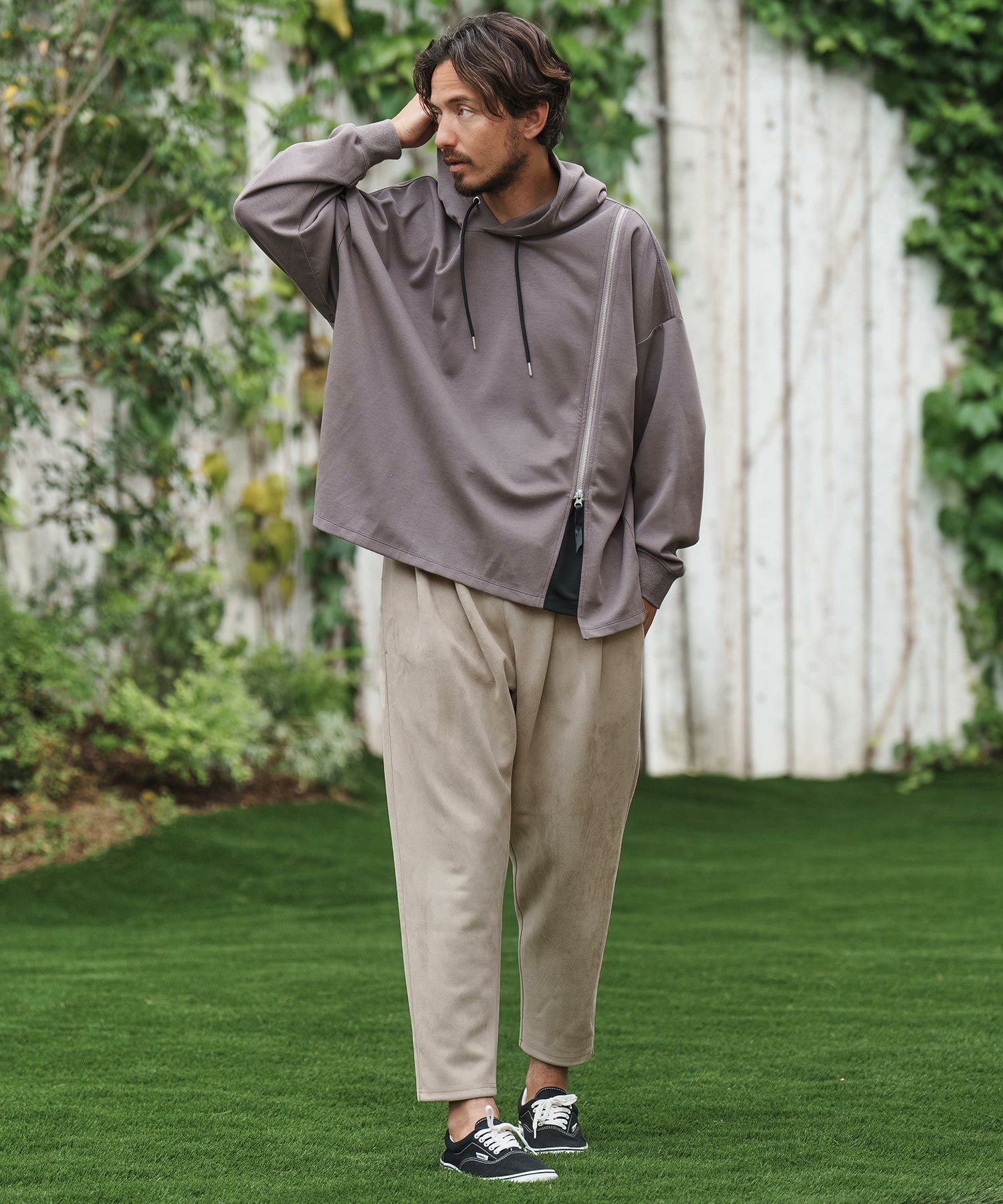 30%OFF【CAMBIO(カンビオ)】Suede Ponti Cut Pants サルエル