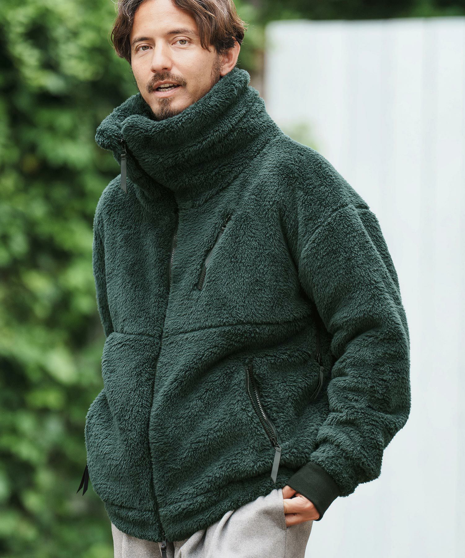 CAMBIO(カンビオ)】Short Microfur Volume Neck Stand Blouson