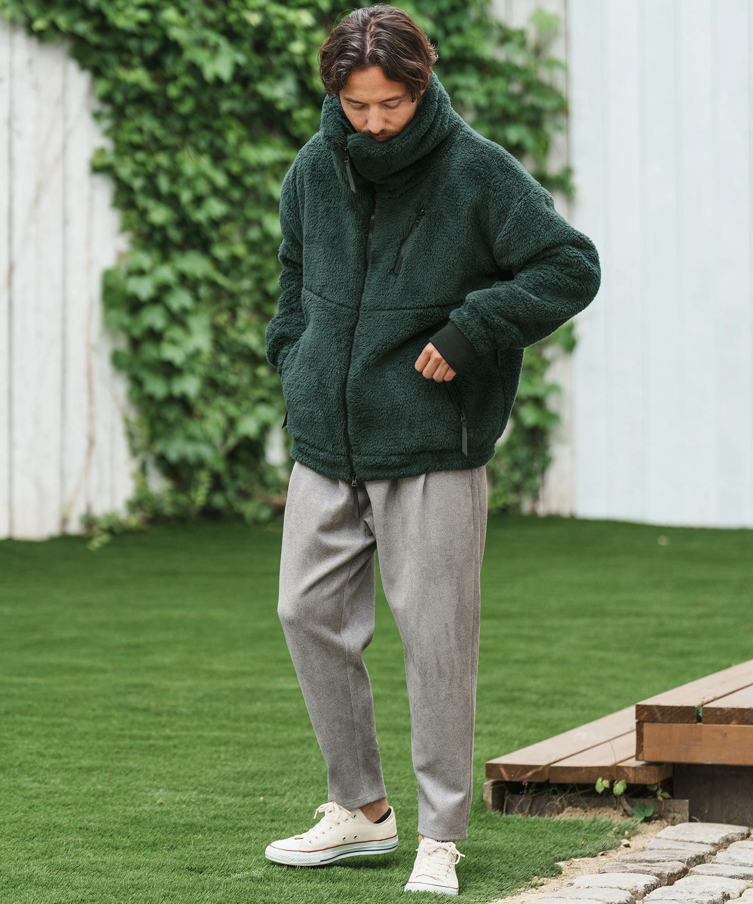 CAMBIO(カンビオ)】Short Microfur Volume Neck Stand Blouson