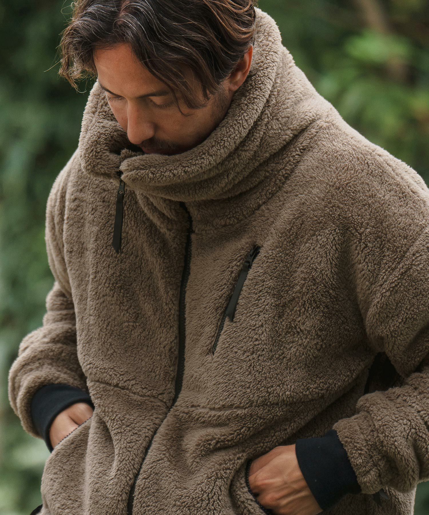 CAMBIO(カンビオ)】Short Microfur Volume Neck Stand Blouson