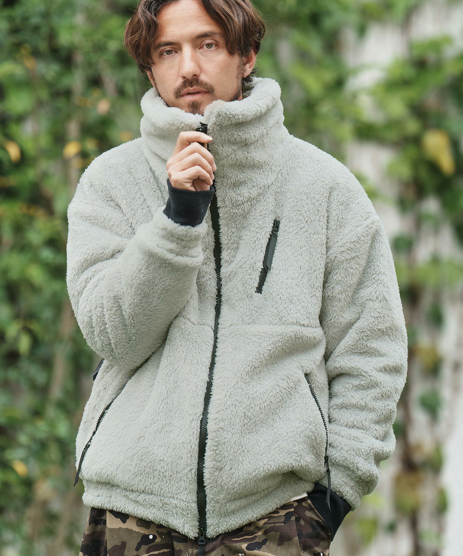 CAMBIO(カンビオ)】Short Microfur Volume Neck Stand Blouson