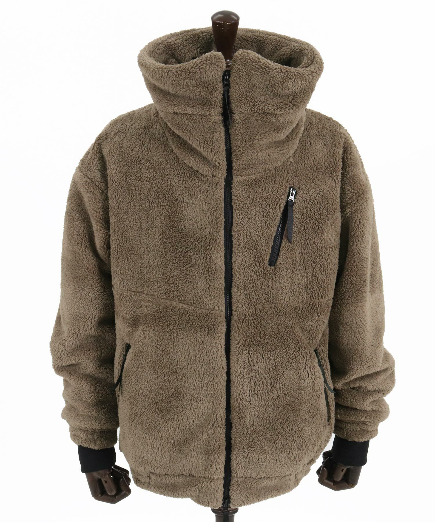 CAMBIO(カンビオ)】Short Microfur Volume Neck Stand Blouson