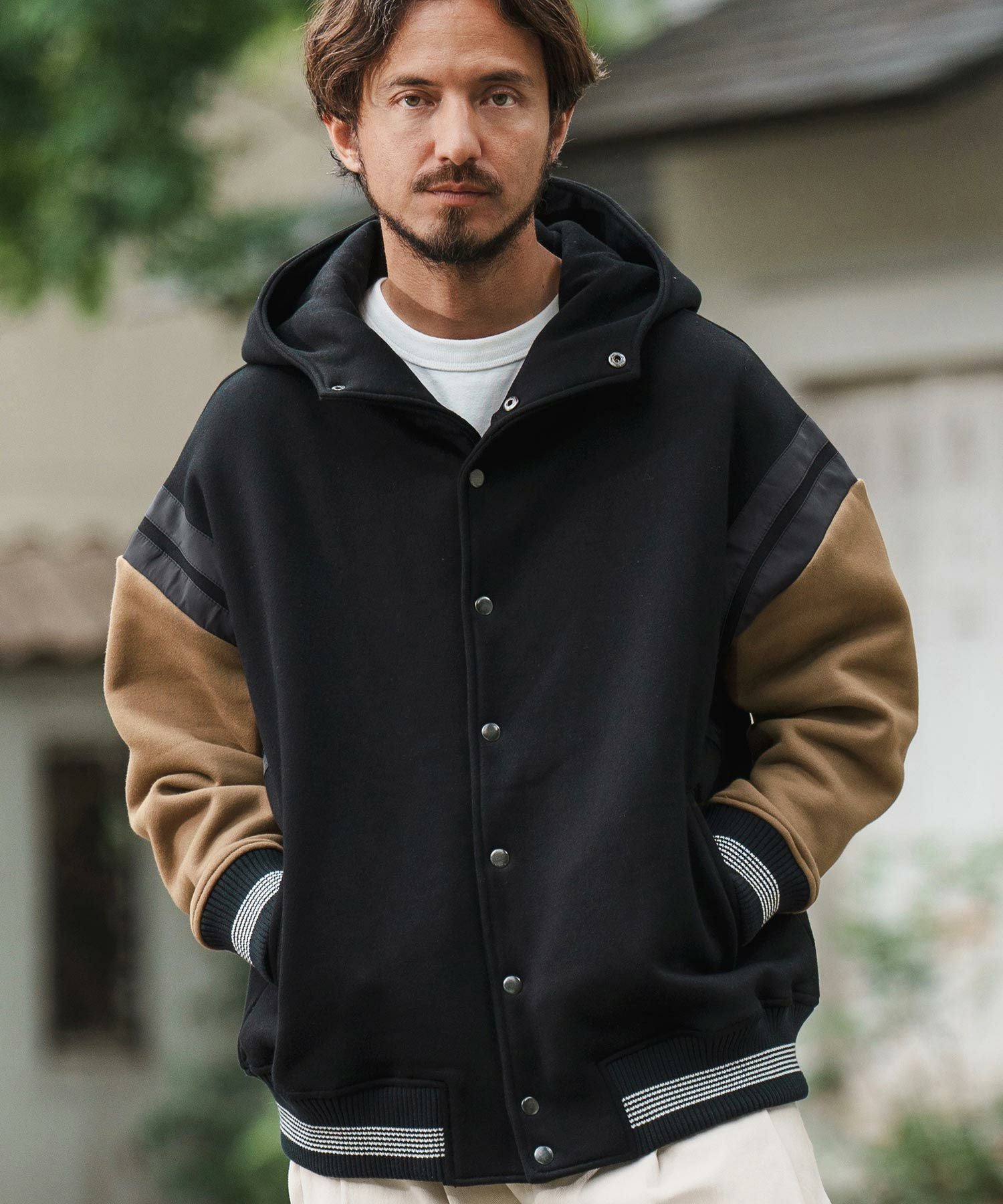 CAMBIO(カンビオ)】Back Brushed Sweat Hooded Studium Jacket
