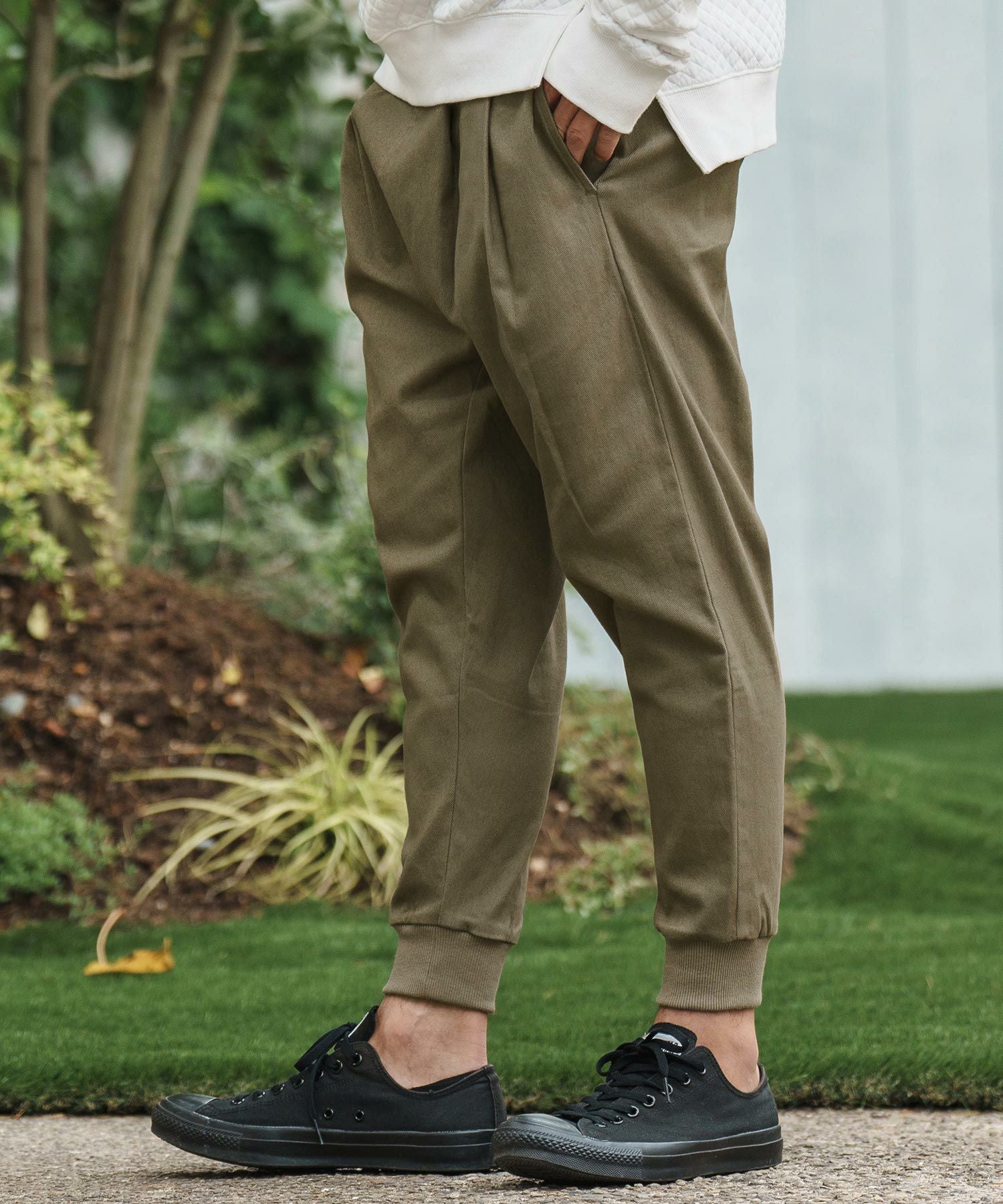 50%OFF【CAMBIO(カンビオ)】Fleece Lining Stretch Twill Jogger Pants