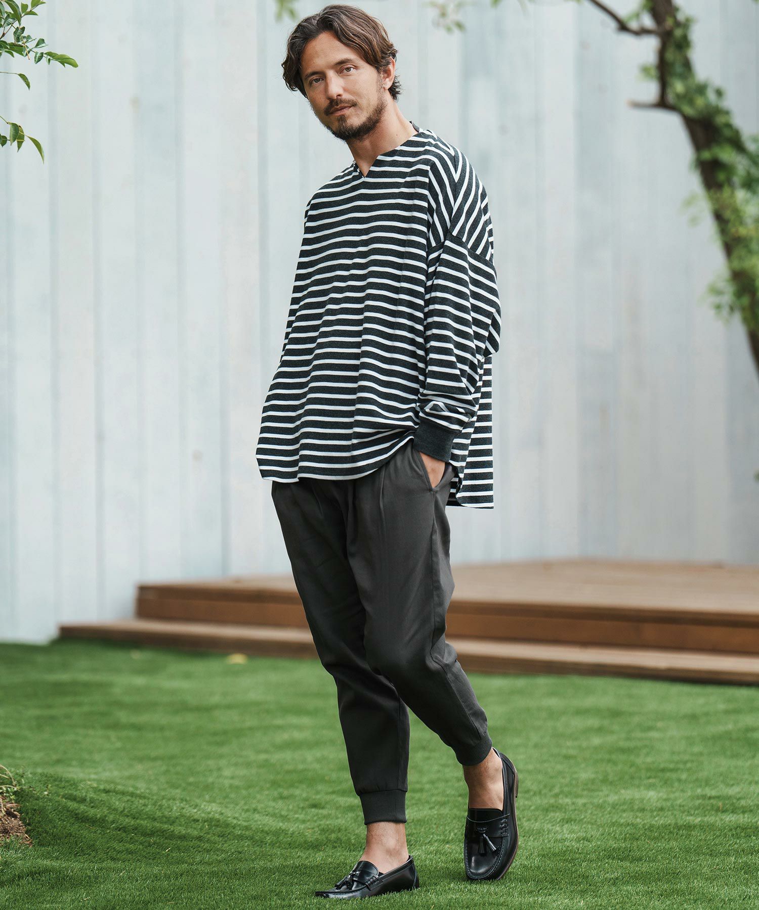 50%OFF【CAMBIO(カンビオ)】Fleece Lining Stretch Twill Jogger Pants