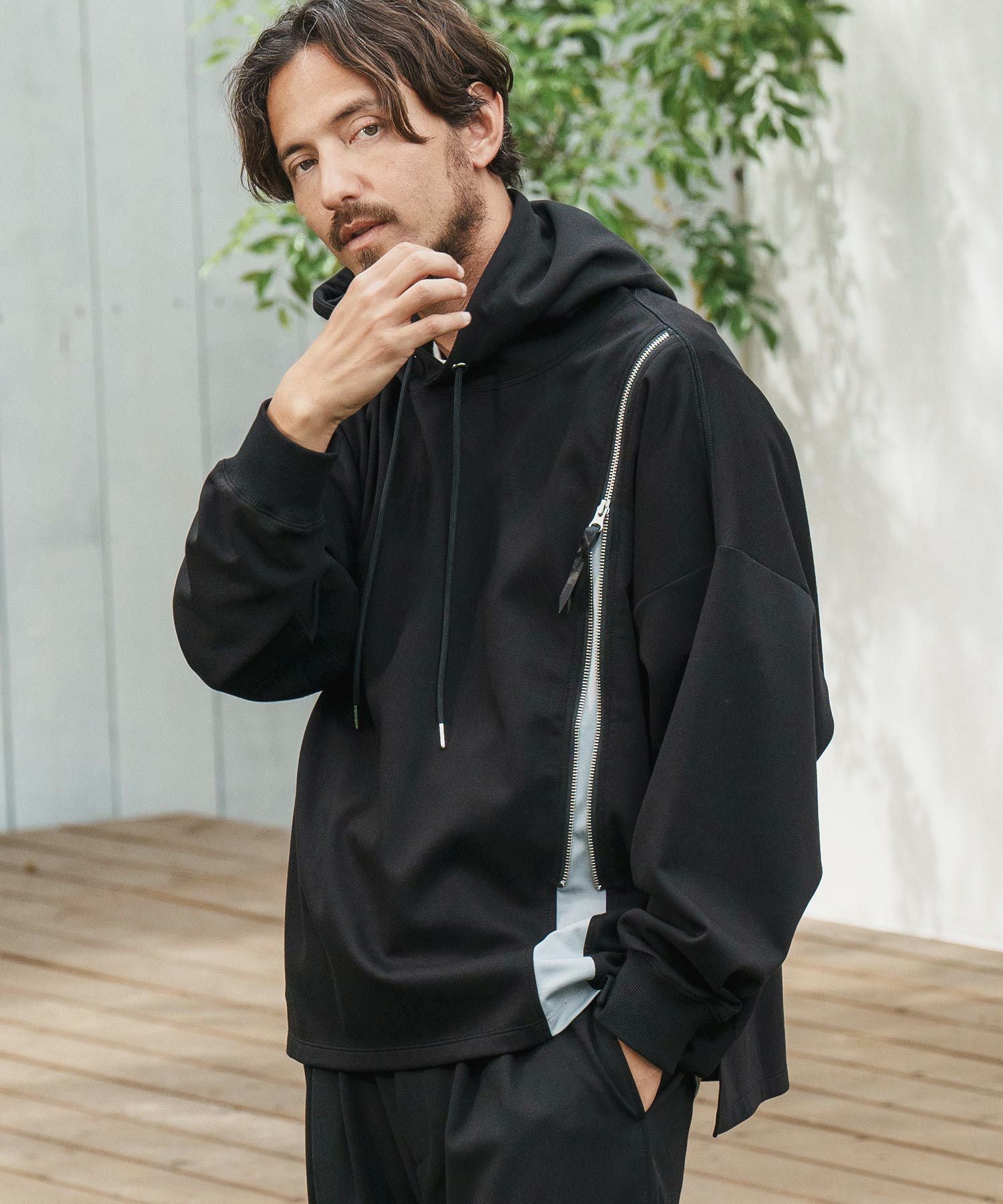 50%OFF【CAMBIO(カンビオ)】Zipper Design Pullover Parka プル