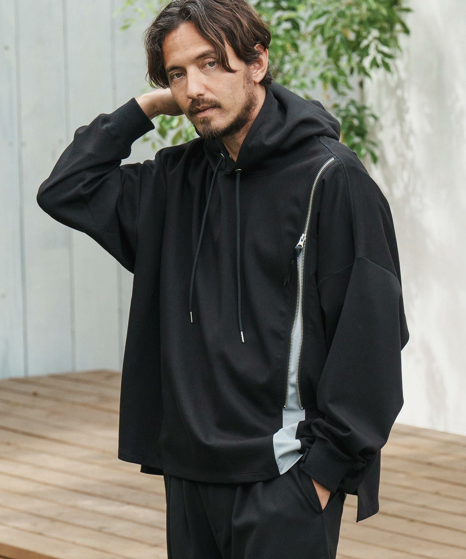 50%OFF【CAMBIO(カンビオ)】Zipper Design Pullover Parka プル