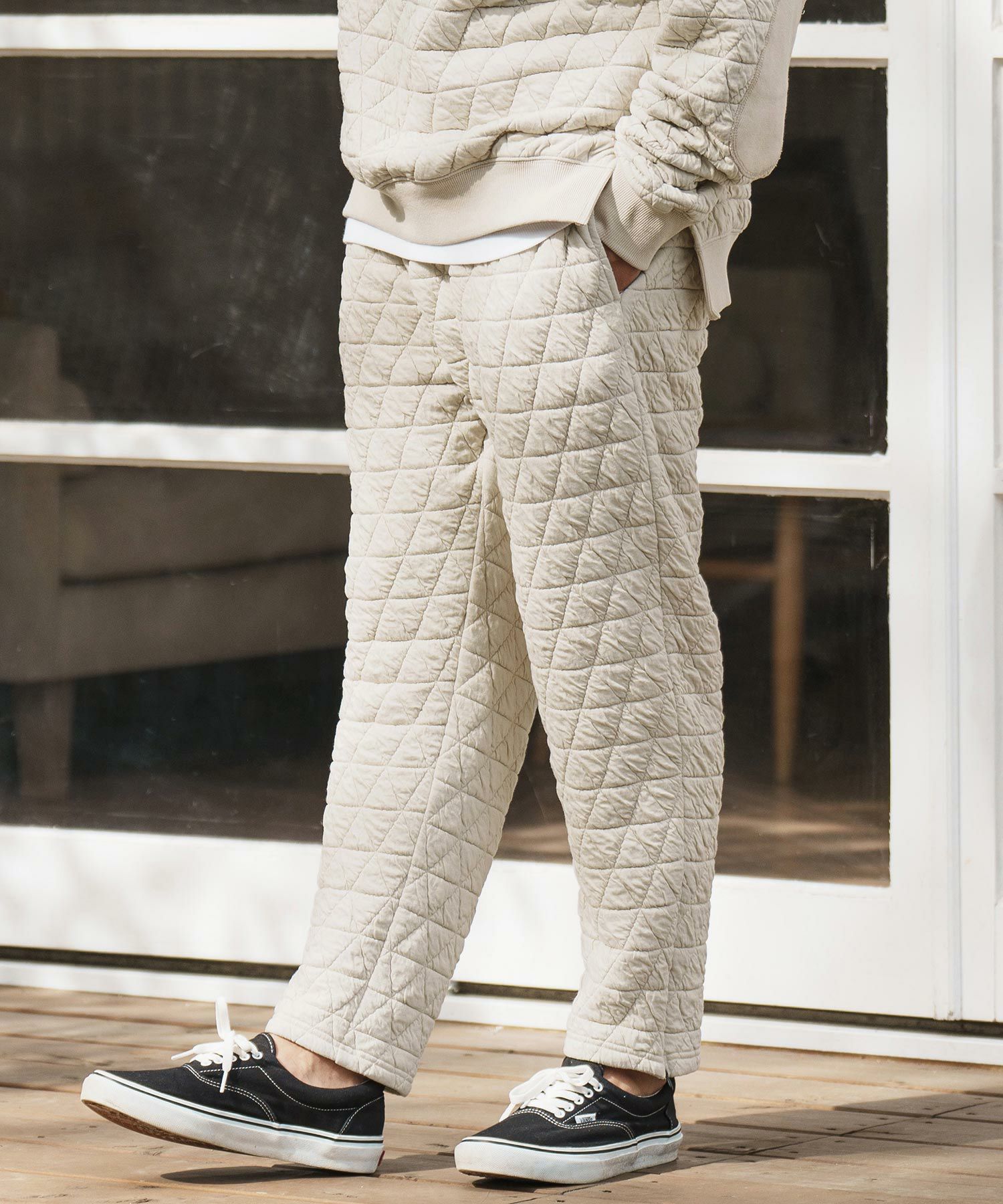 30%OFF【CAMBIO(カンビオ)】Geometric Pattern Quilt Cut sew Soft