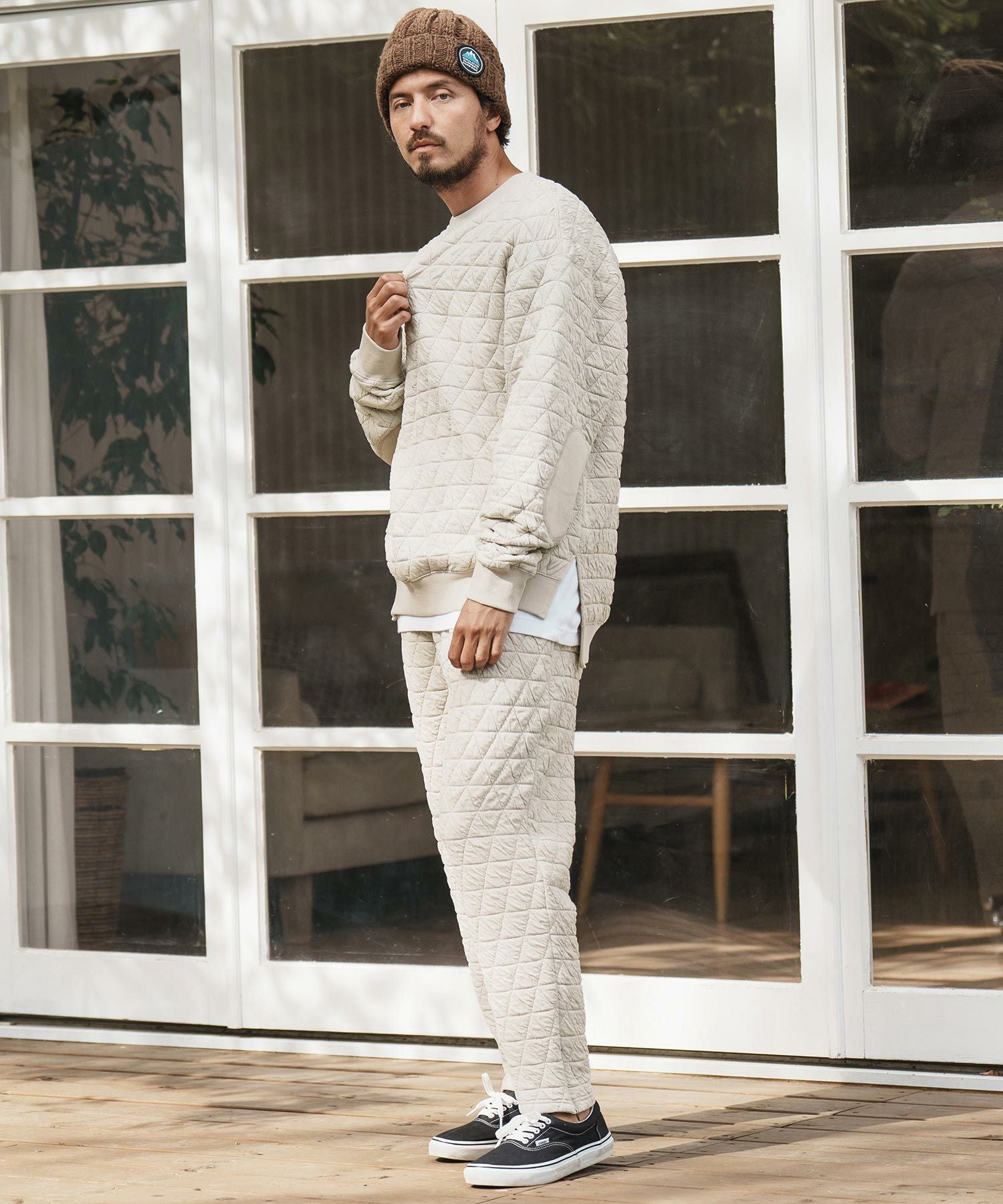 30%OFF【CAMBIO(カンビオ)】Geometric Pattern Quilt Cut sew Soft