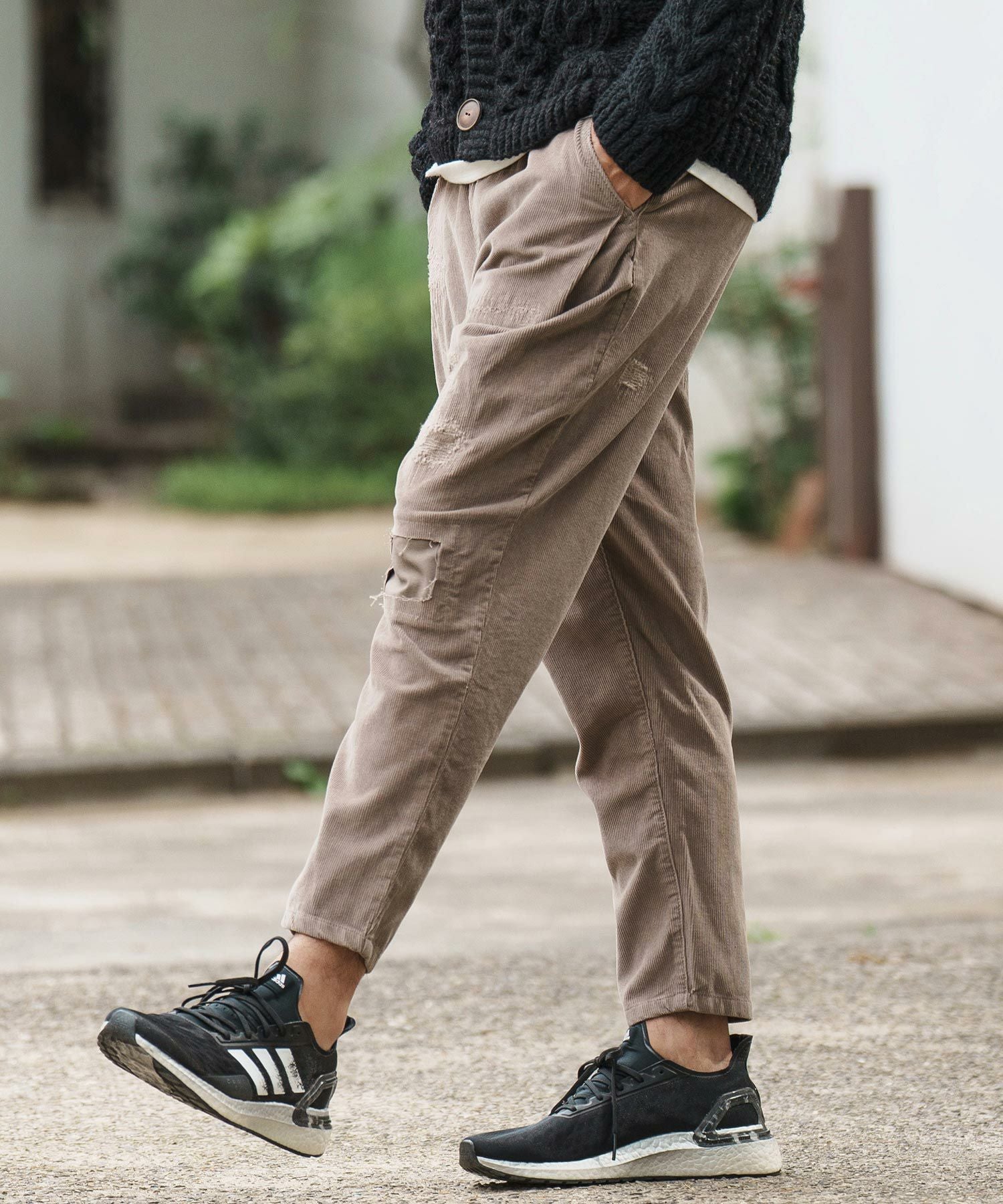 30%OFF【CAMBIO(カンビオ)】Distressed Corduroy Soft Sarrouel