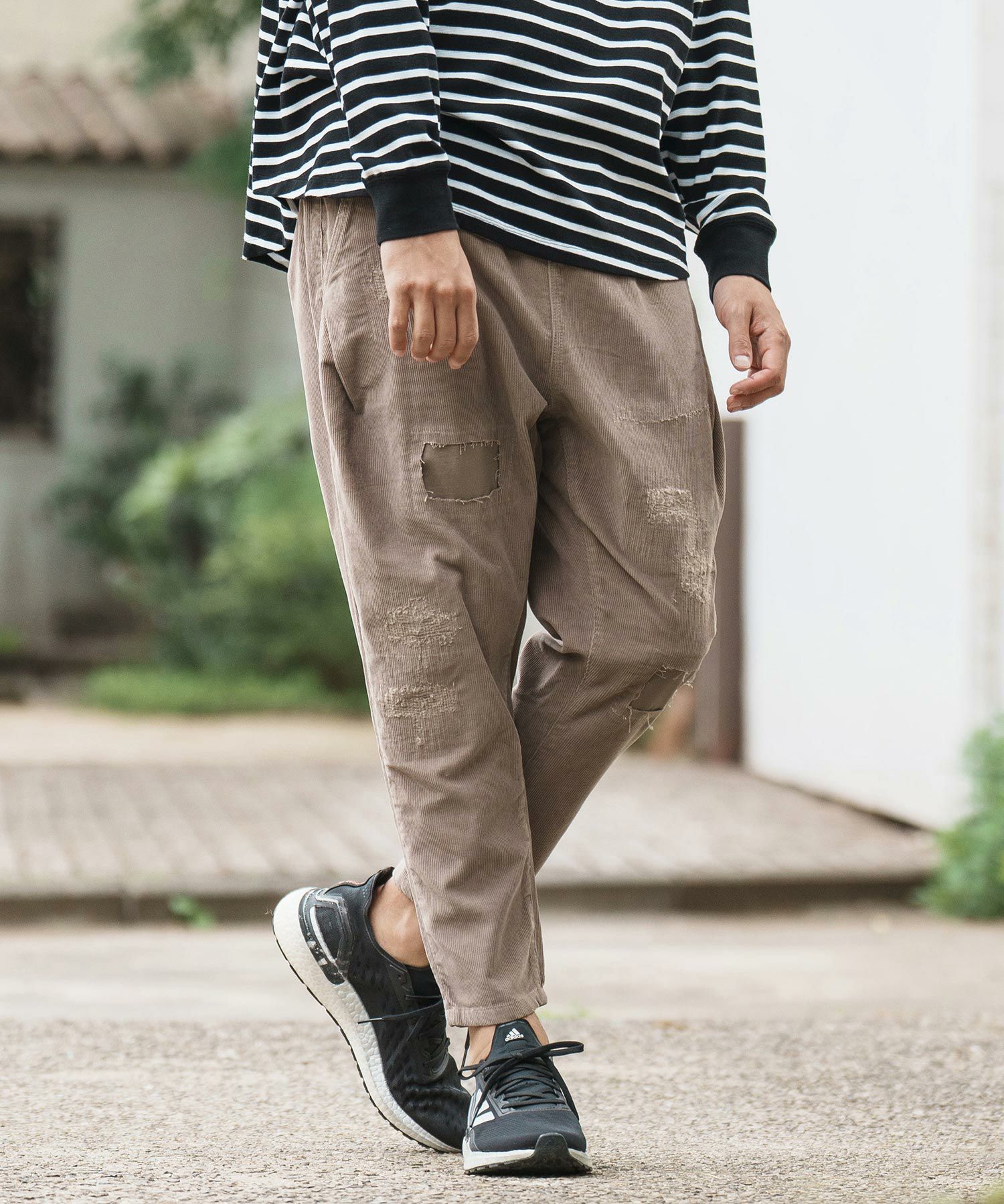 30%OFF【CAMBIO(カンビオ)】Distressed Corduroy Soft Sarrouel