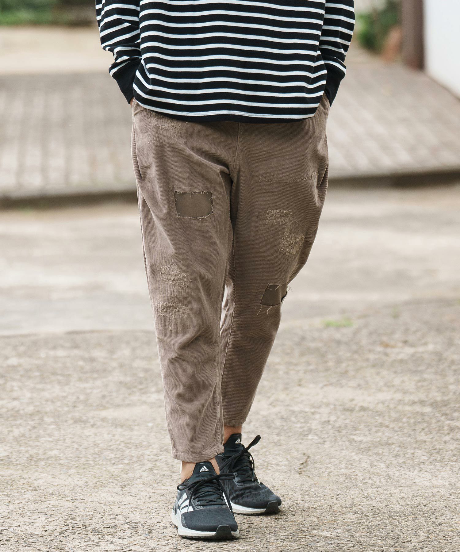 30%OFF【CAMBIO(カンビオ)】Distressed Corduroy Soft Sarrouel