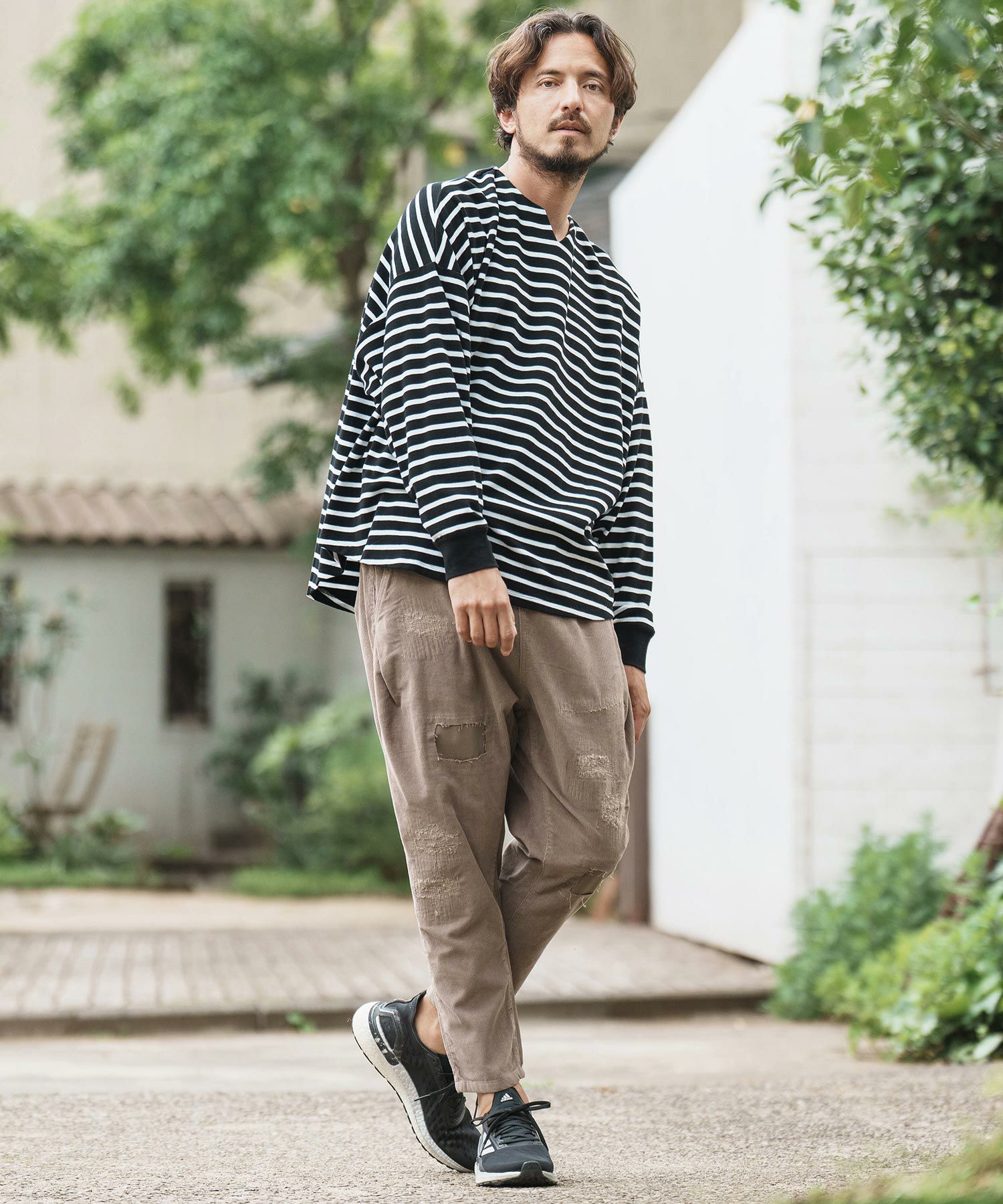 30%OFF【CAMBIO(カンビオ)】Distressed Corduroy Soft Sarrouel