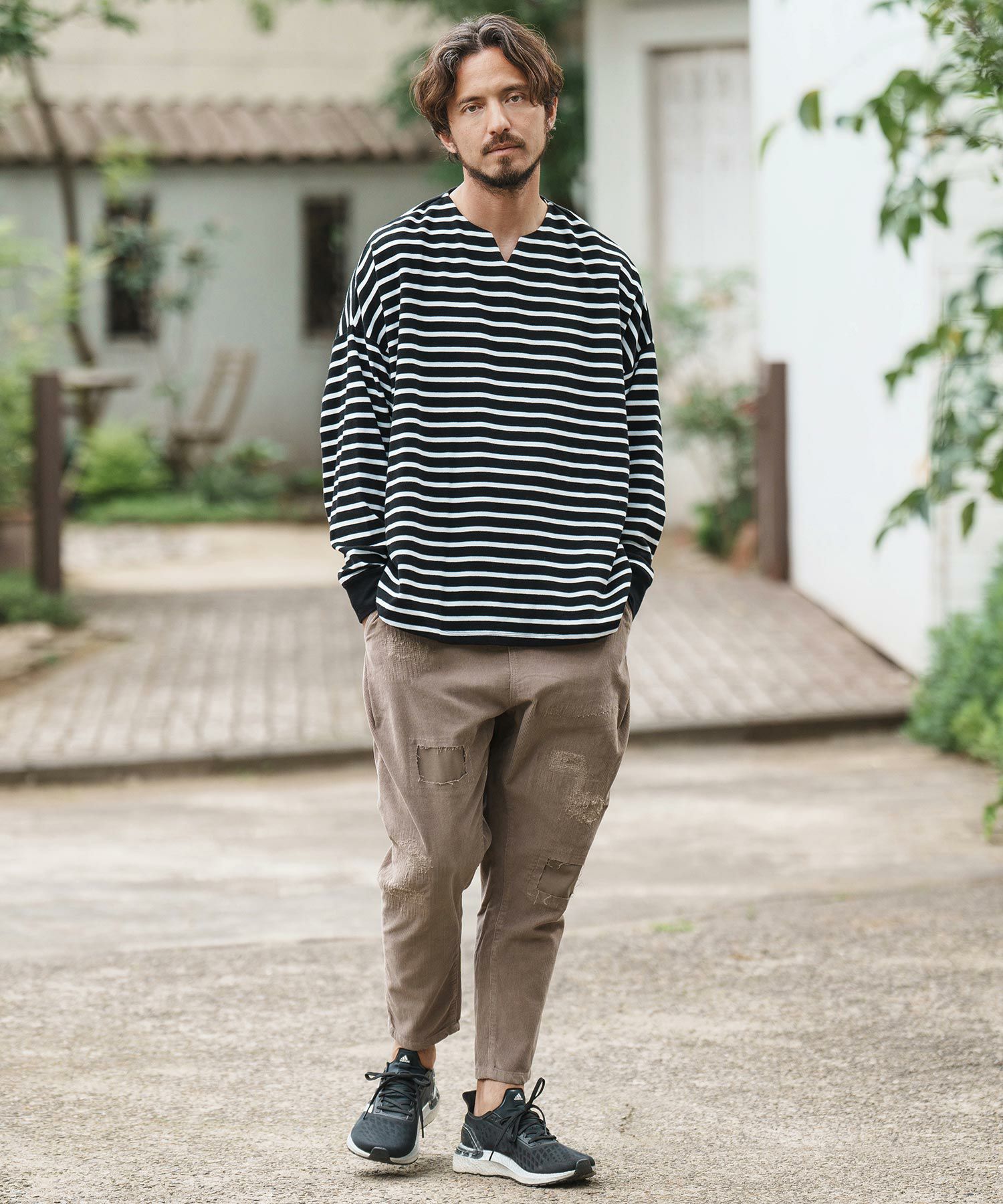 30%OFF【CAMBIO(カンビオ)】Distressed Corduroy Soft Sarrouel